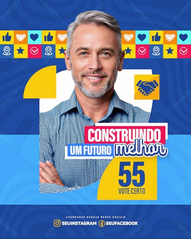 Flyer eleições, santinho político, vereador e prefeito