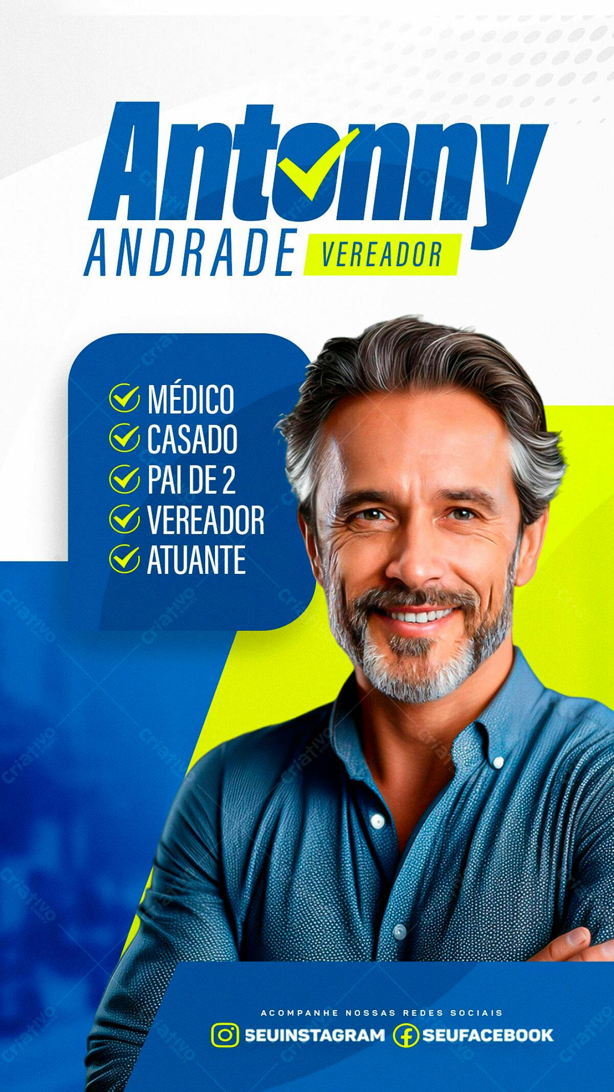 Flyer Eleitoral para Vereador PSD Editável