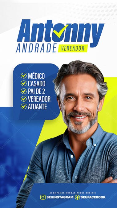 Flyer eleições, santinho político, vereador e prefeito