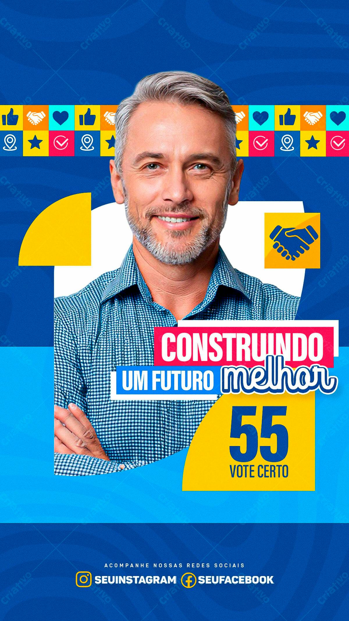 Flyer Eleições Candidato 55 PSD Editável