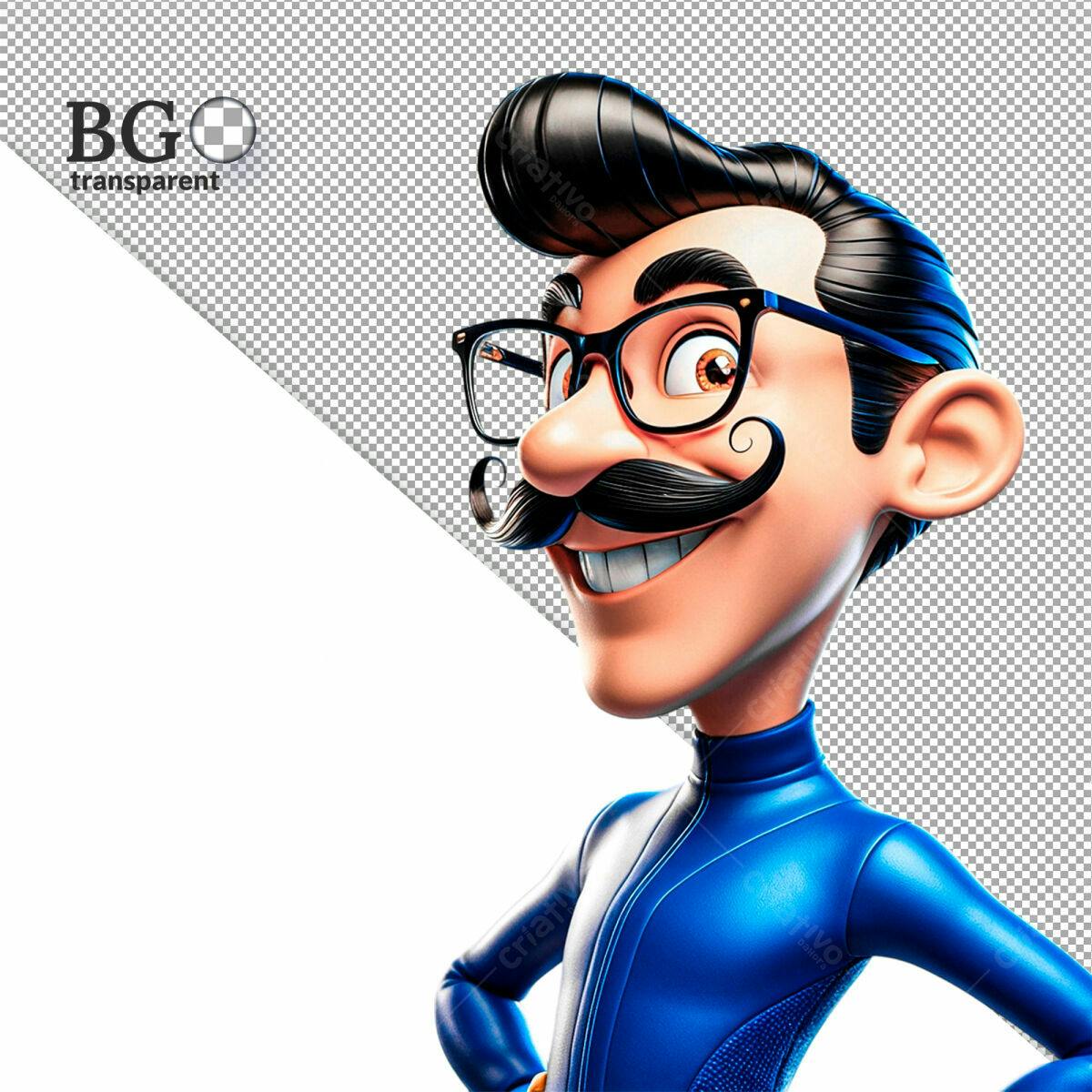 Personagem Cartoon Ilustração PSD Editável