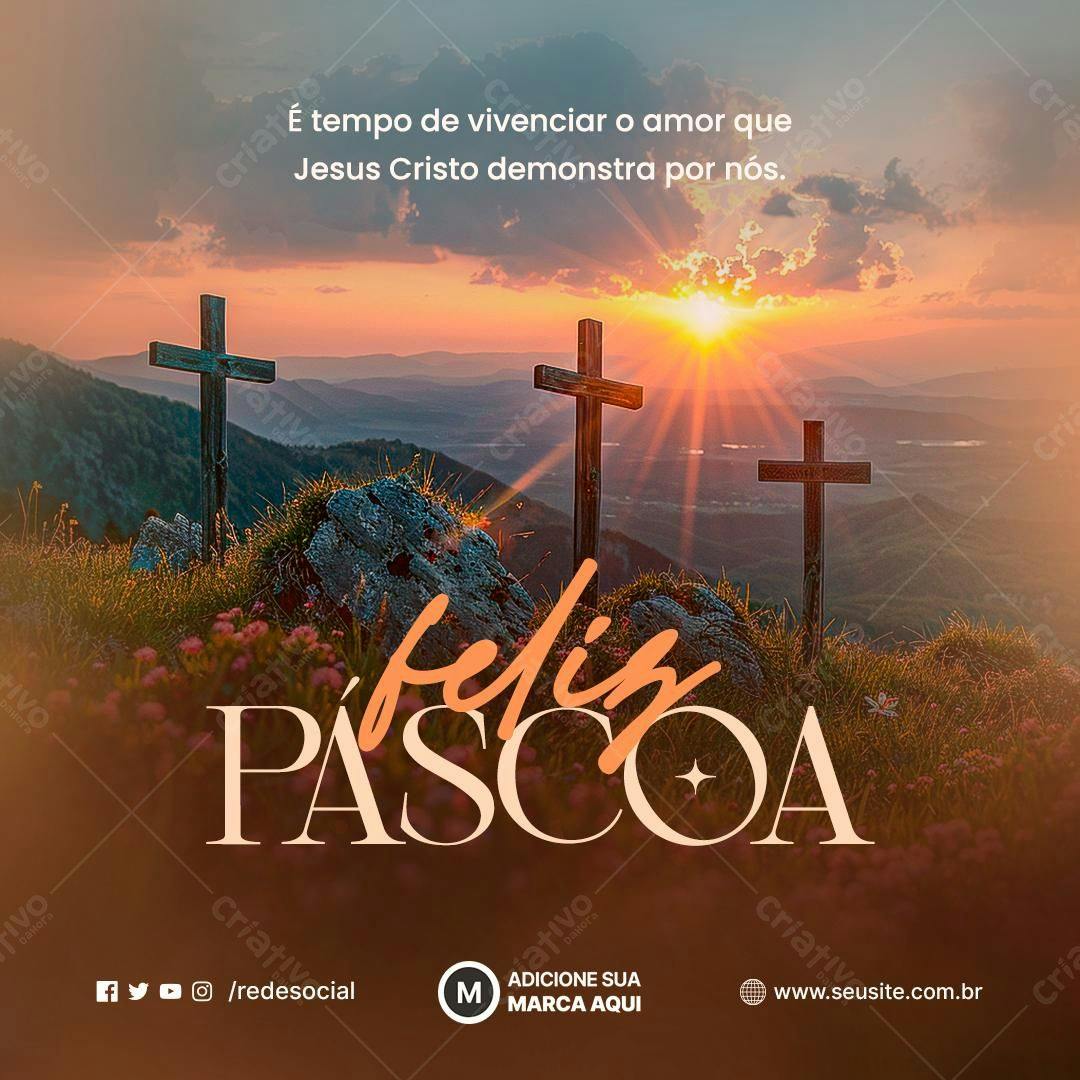 Post para Páscoa PSD Editável