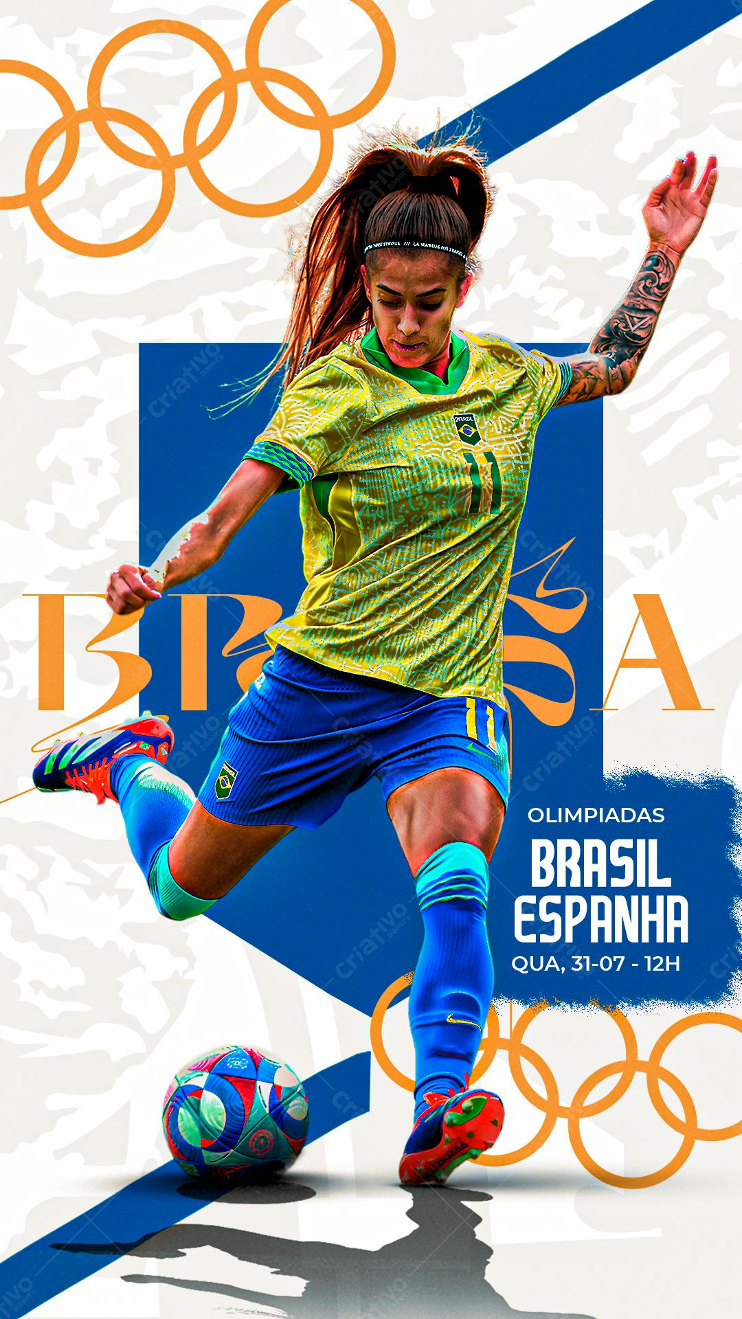 Flyer para Jogo Brasil x Espanha PSD Editável