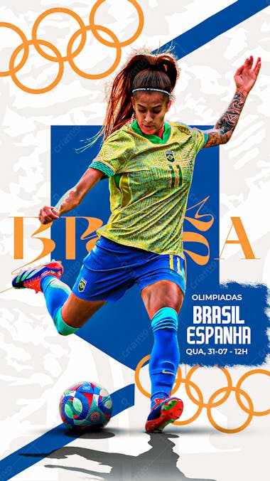 Flyer matchday jheniffer brasil olimpiadas