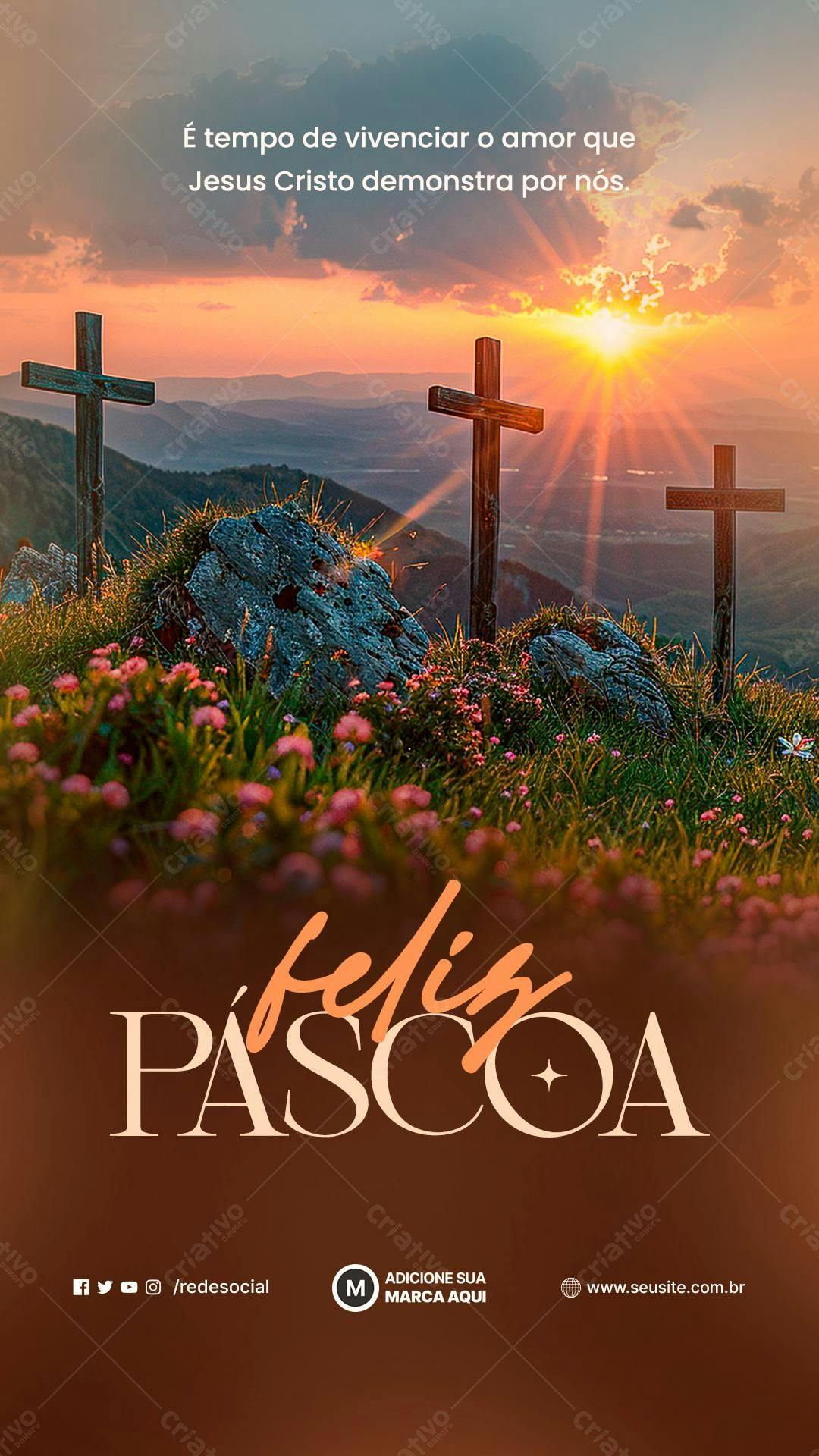 Flyer Páscoa Cristã PSD Editável