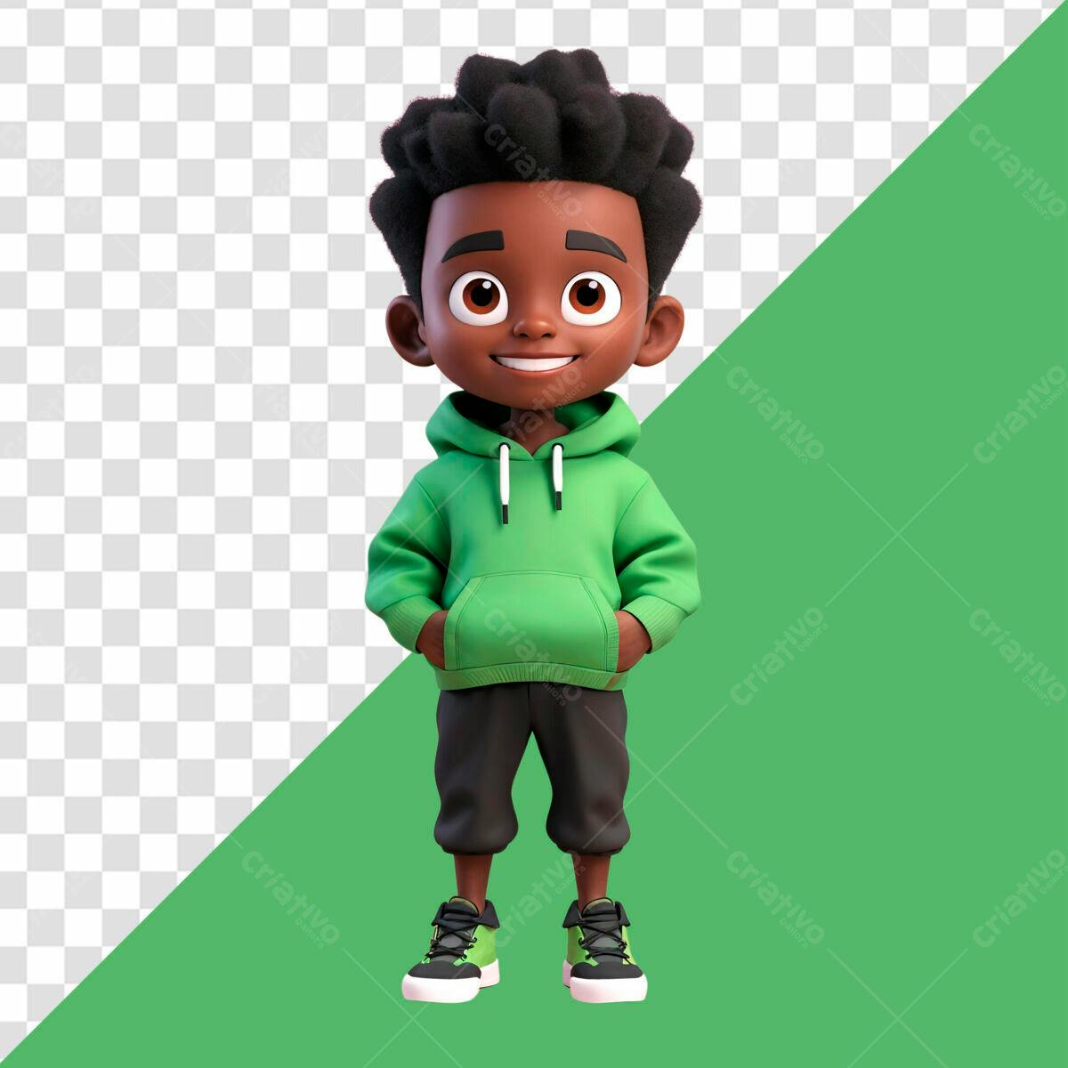 Personagem Cartoon Menino PSD Editável