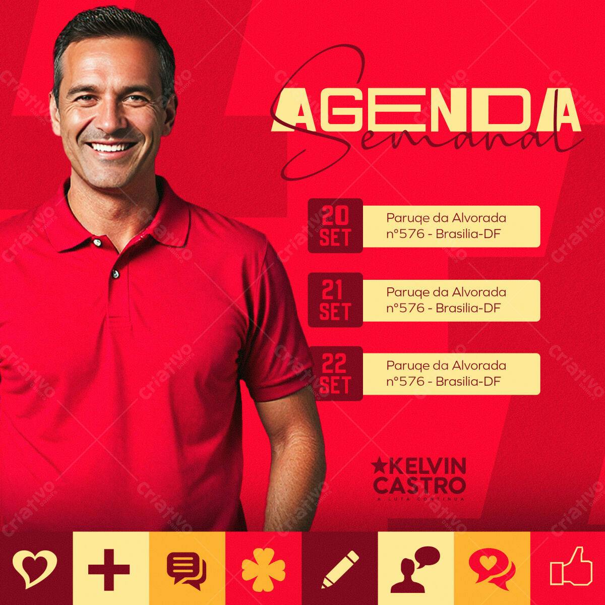 Flyer Agenda Semanal PSD Editável