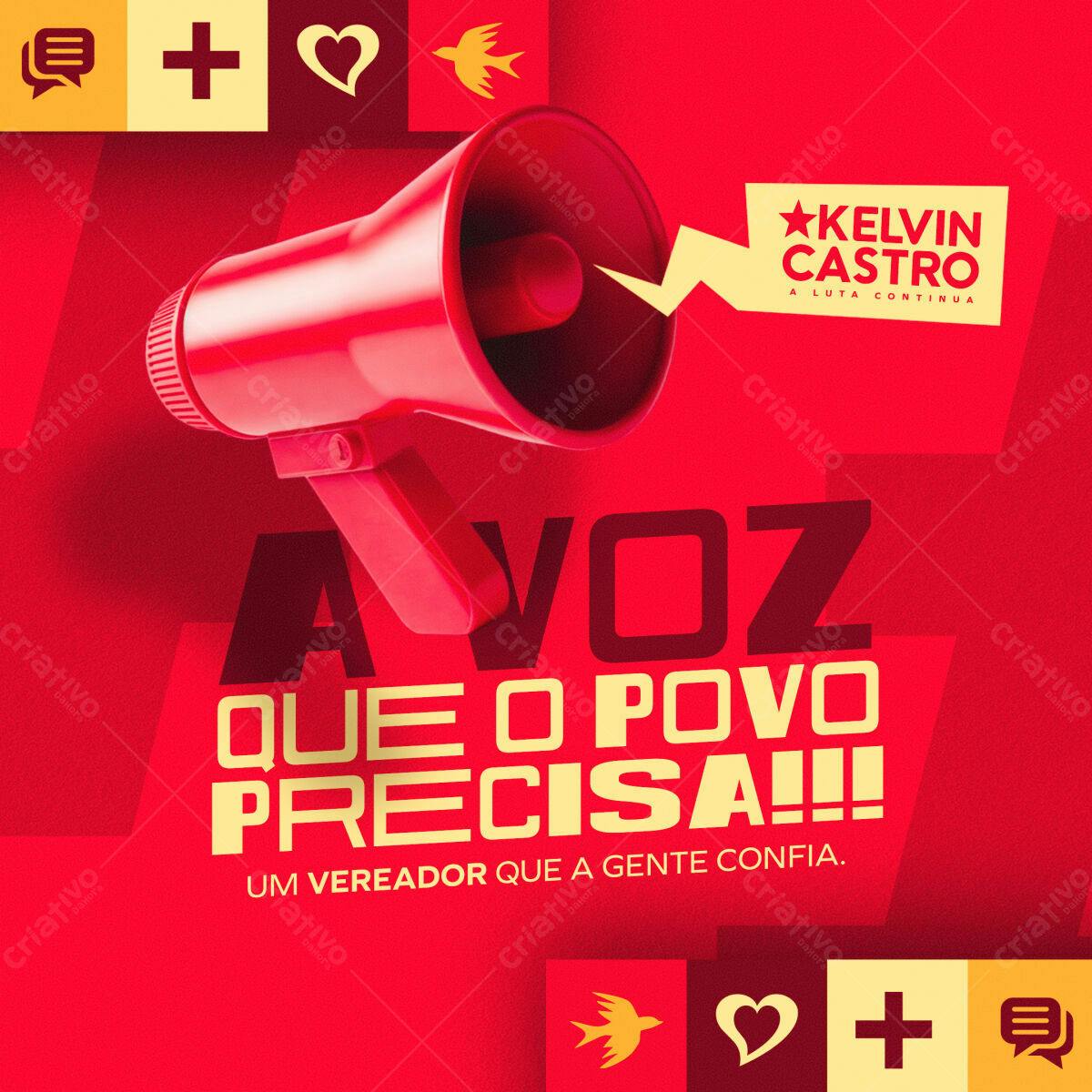 Flyer Eleições Kelvin Castro PSD Editável