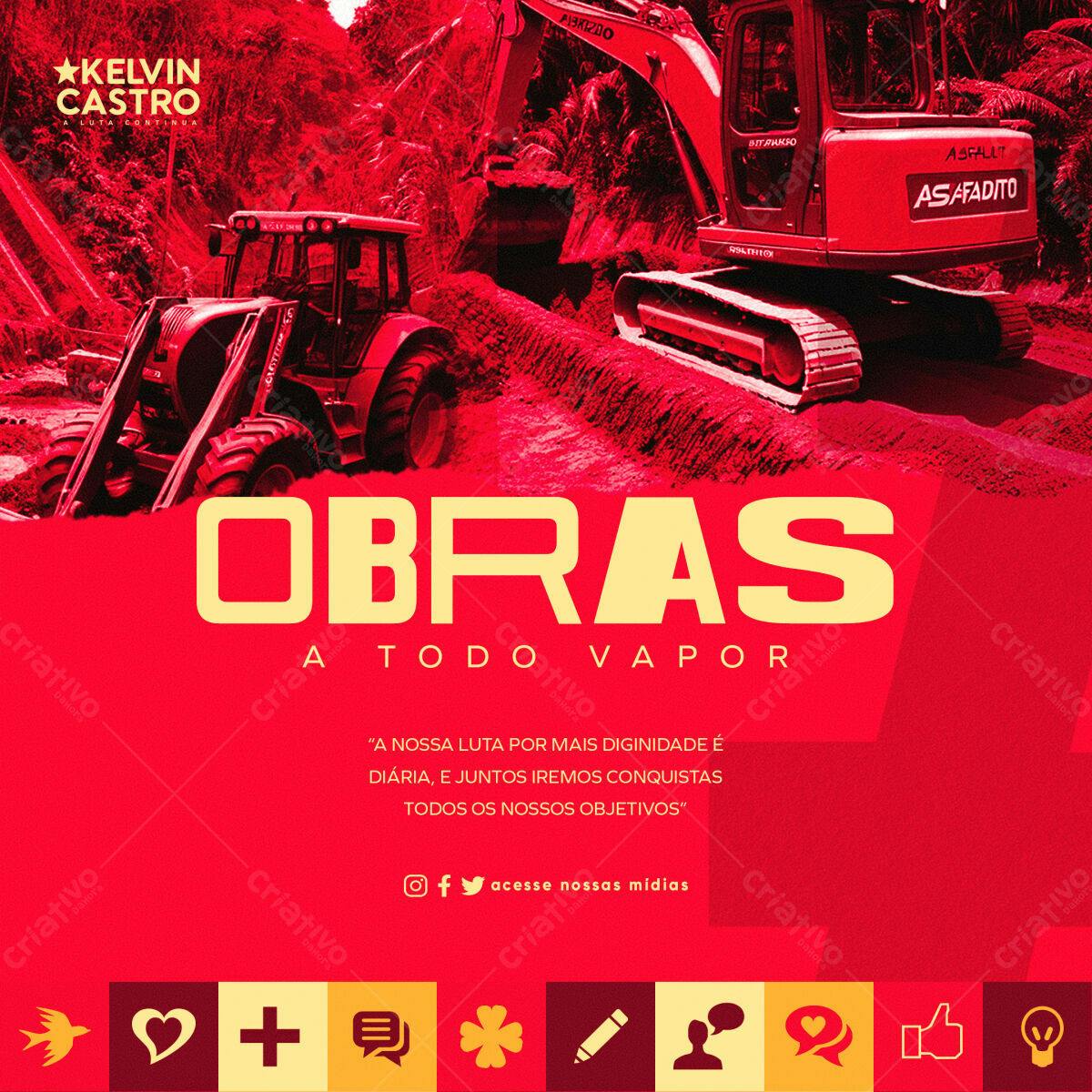 Flyer para Obras de Construção PSD Editável