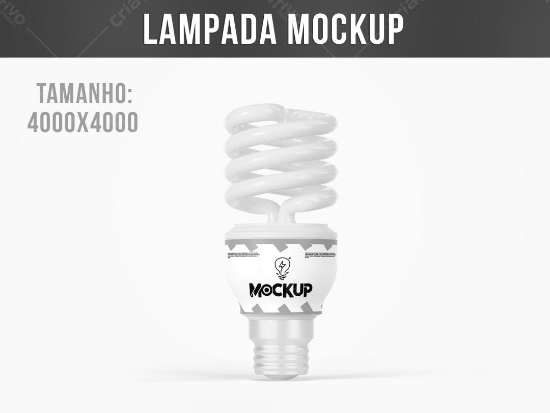 Mockup Realista de Lâmpada Fluorescente Compacta