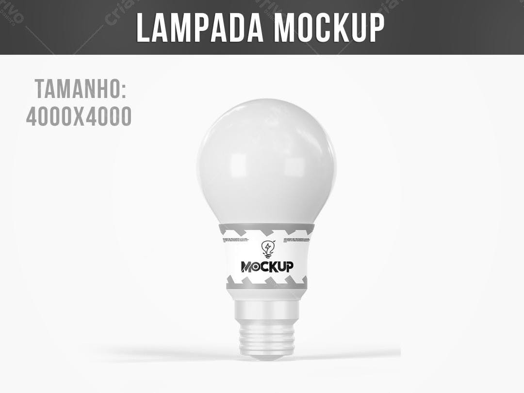 Mockup Realista de Lâmpada LED Branca