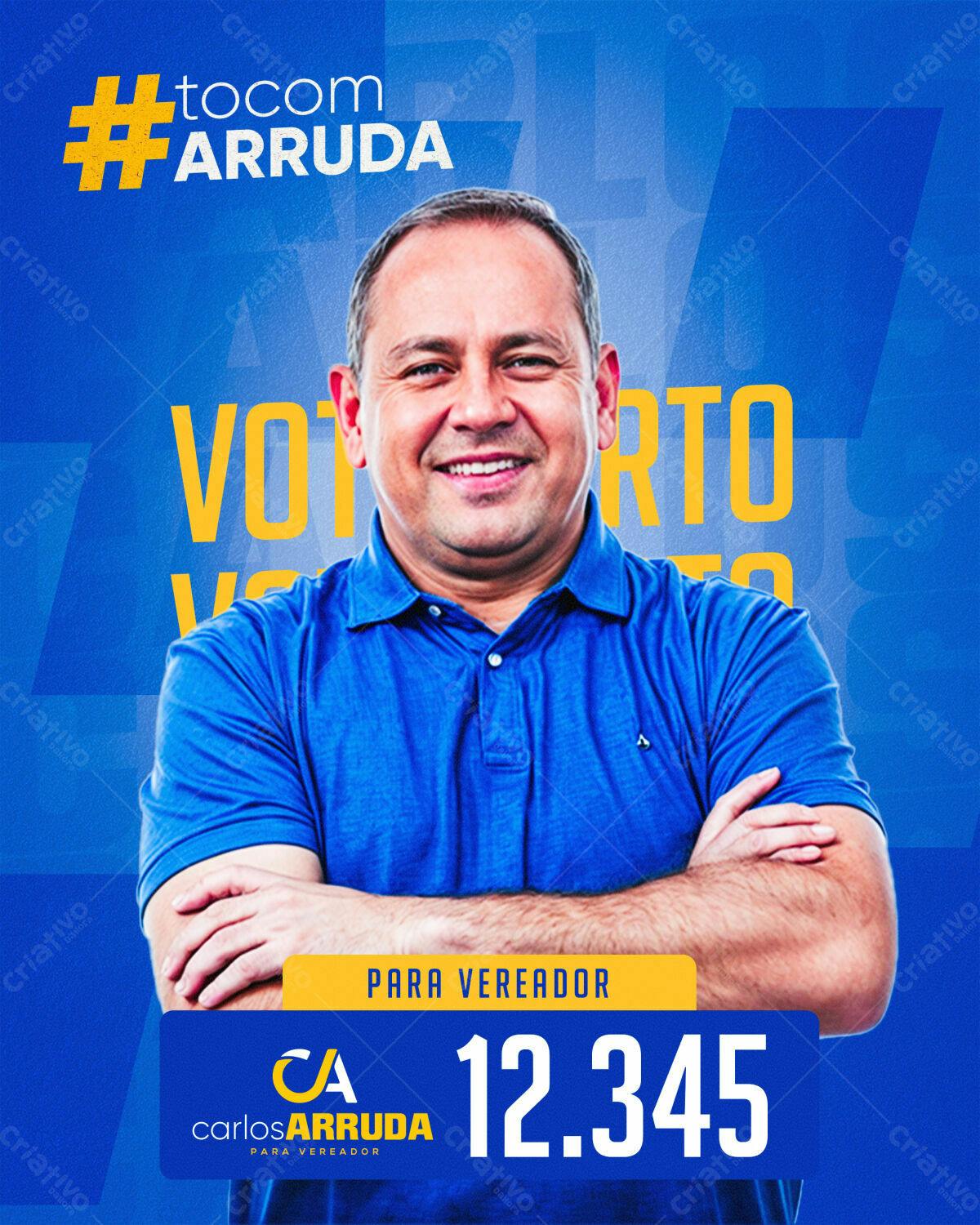 Flyer Eleitoral PSD Editável para Vereador