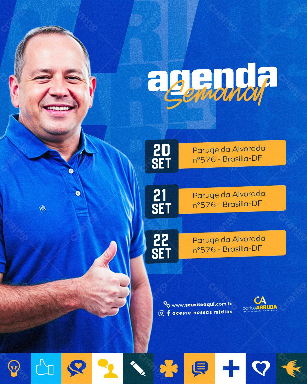 Flyer Agenda Semanal PSD Editável