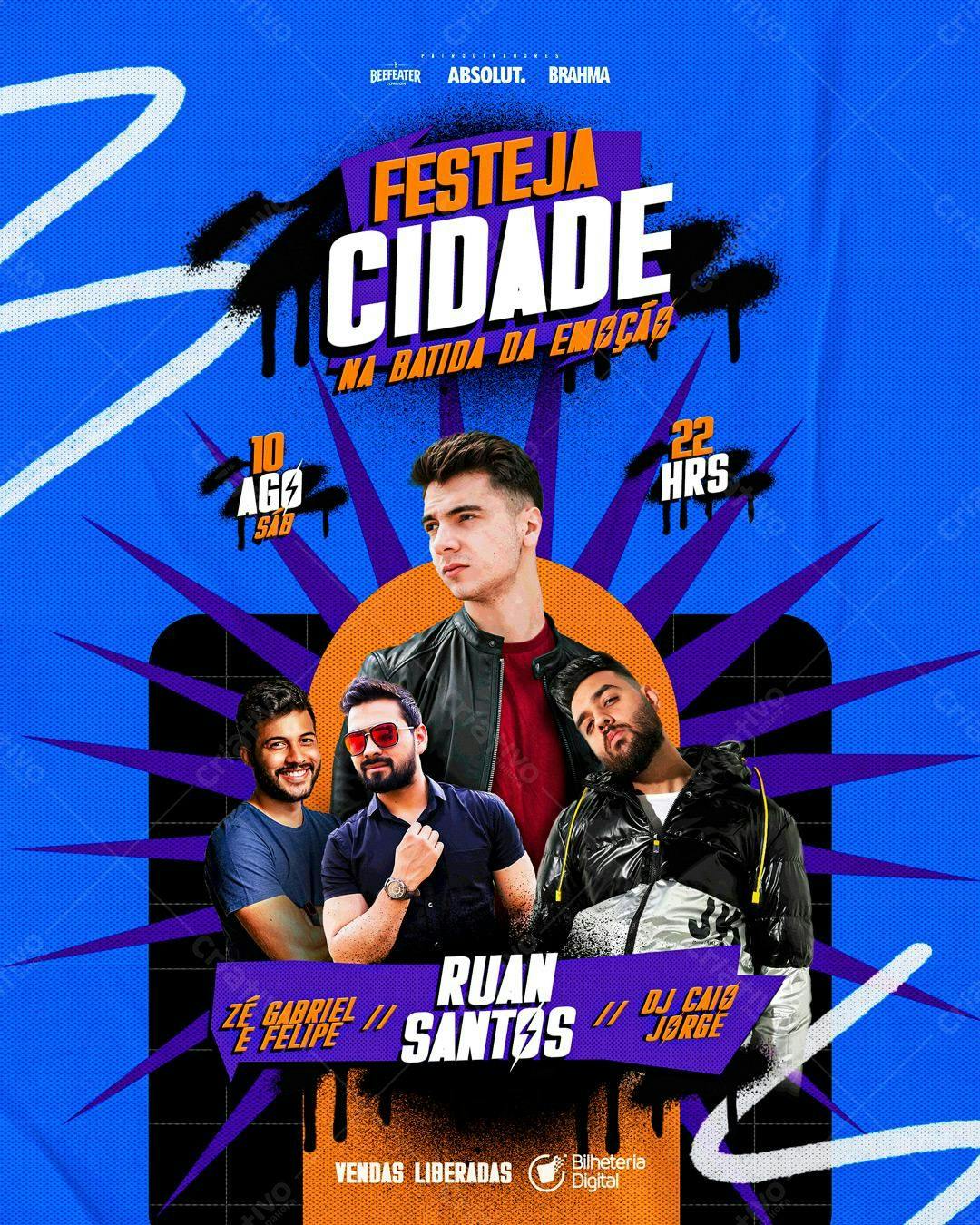 Flyer Festa na Cidade PSD Editável