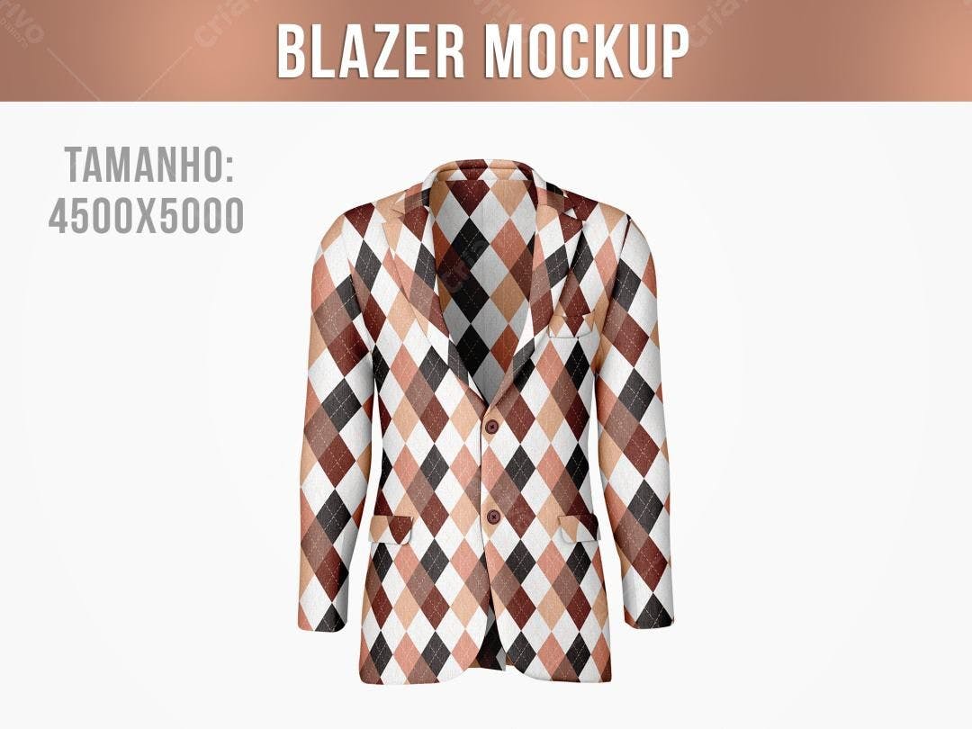 Mockup Blazer com Padronagem Argamassa em Tons Terrosos