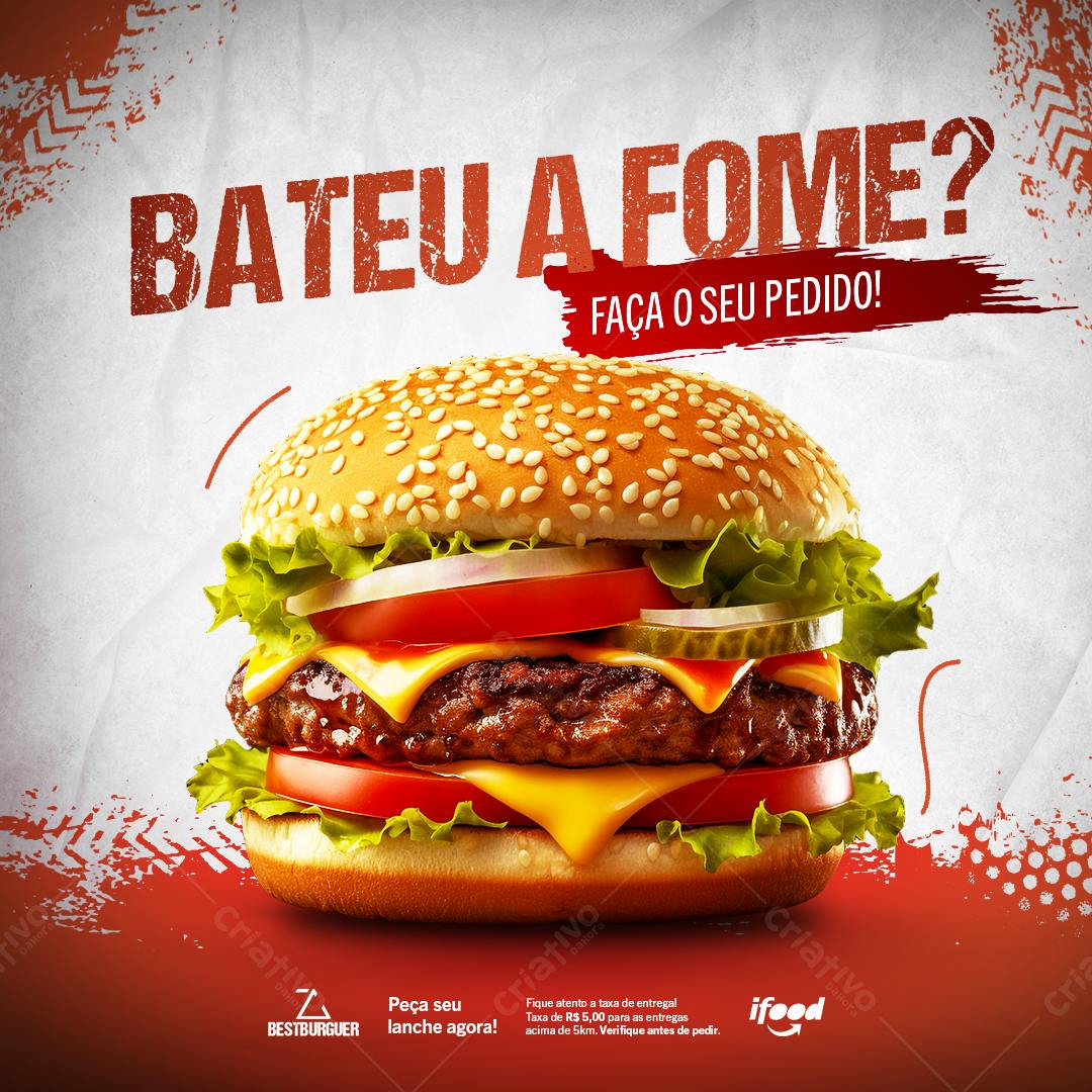 Flyer para Delivery de Hambúrguer PSD Editável