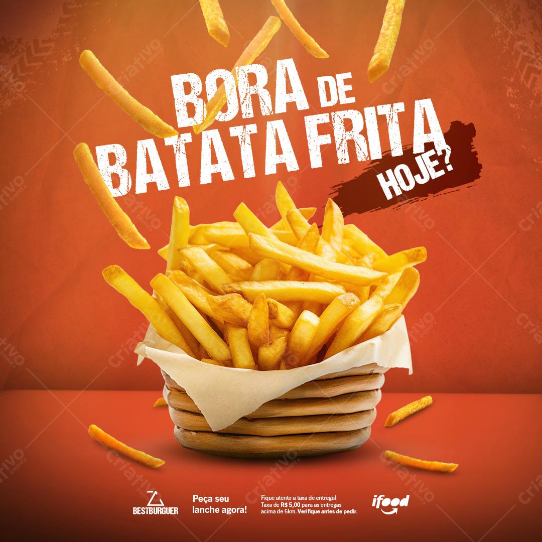 Flyer Batata Frita Delivery PSD Editável