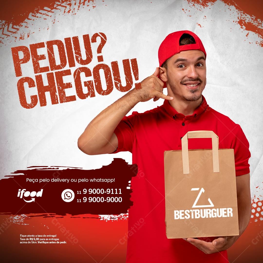 Flyer para Delivery de Hambúrguer PSD Editável