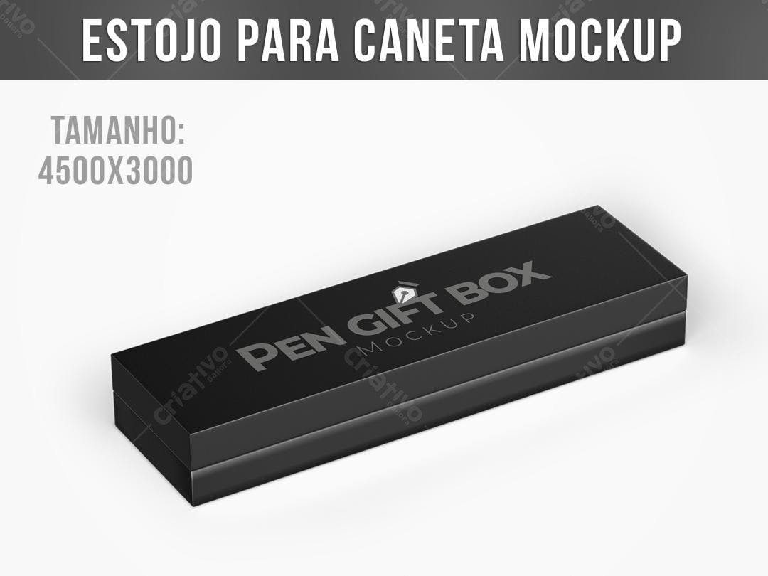 Mockup de Estojo para Caneta Preto Elegante