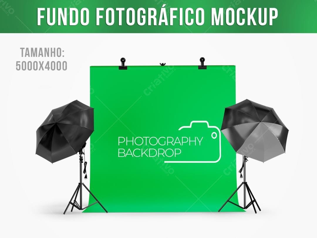 Mockup de Fundo Fotográfico Verde com Iluminação Profissional