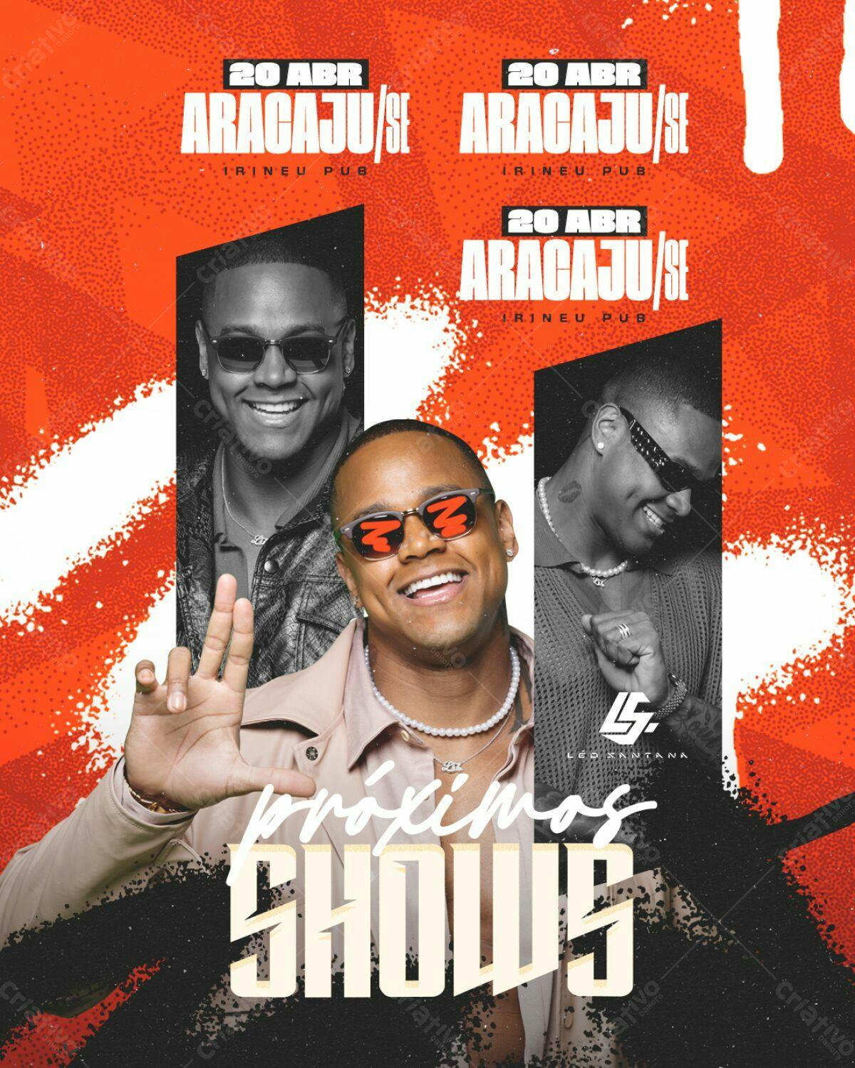 Flyer para show Léo Santana em Aracaju PSD Editável