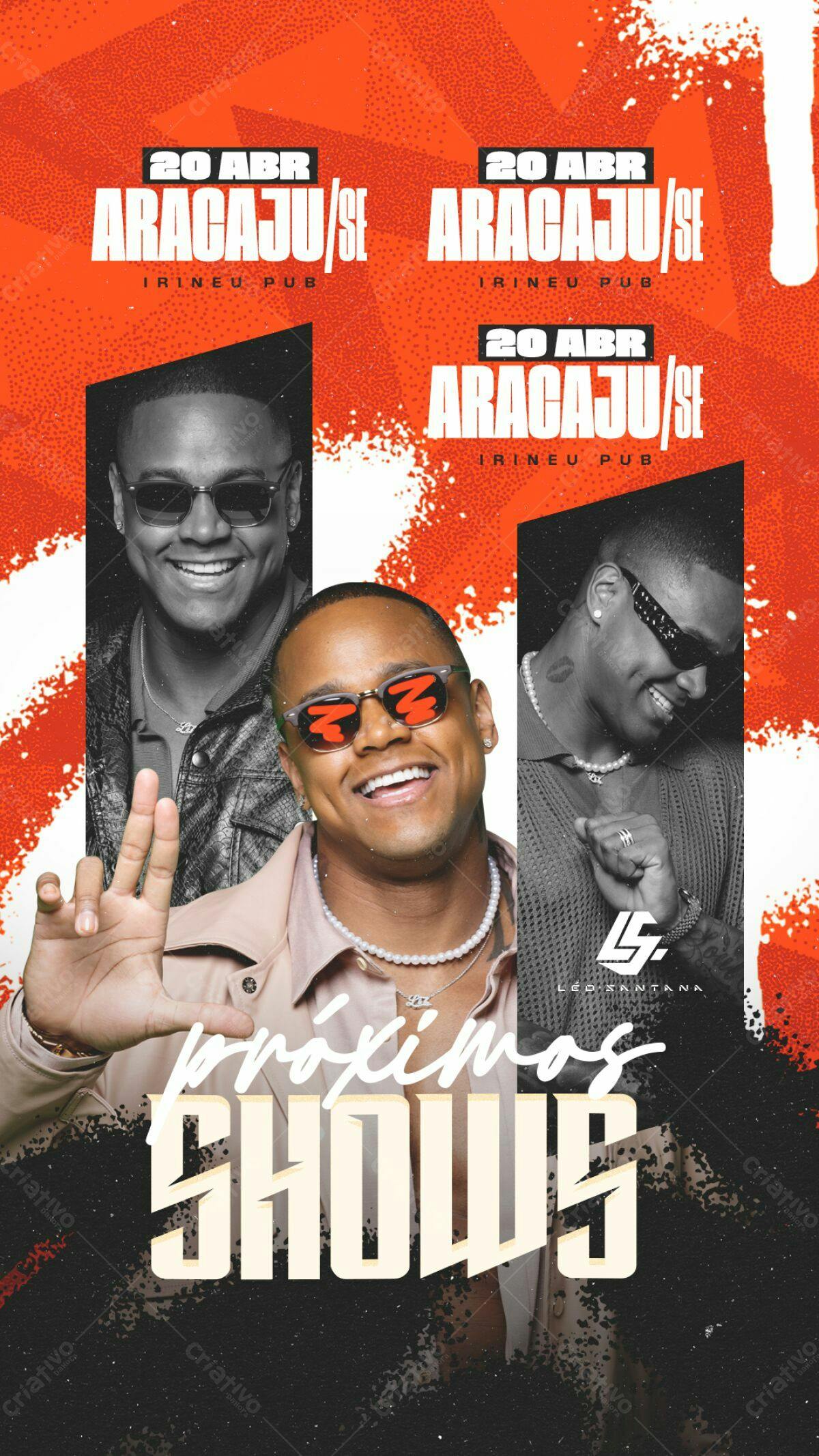 Flyer Show Léo Santana Aracaju PSD Editável