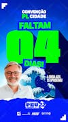 Flyer político convenção partidária 04 dias prefeito vereador stories psd editável