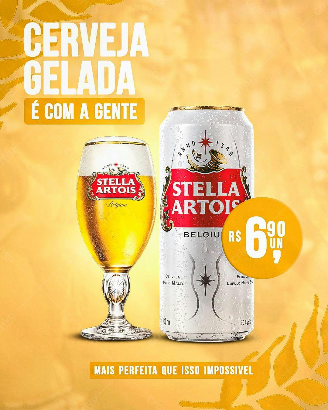 Flyer Cerveja Stella Artois PSD Editável