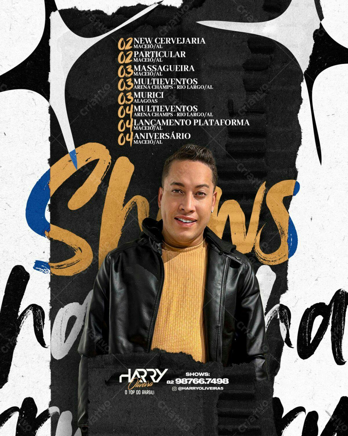 Flyer Shows Harry Oliveira PSD Editável