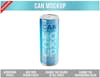 Editable beverage can psd mockup