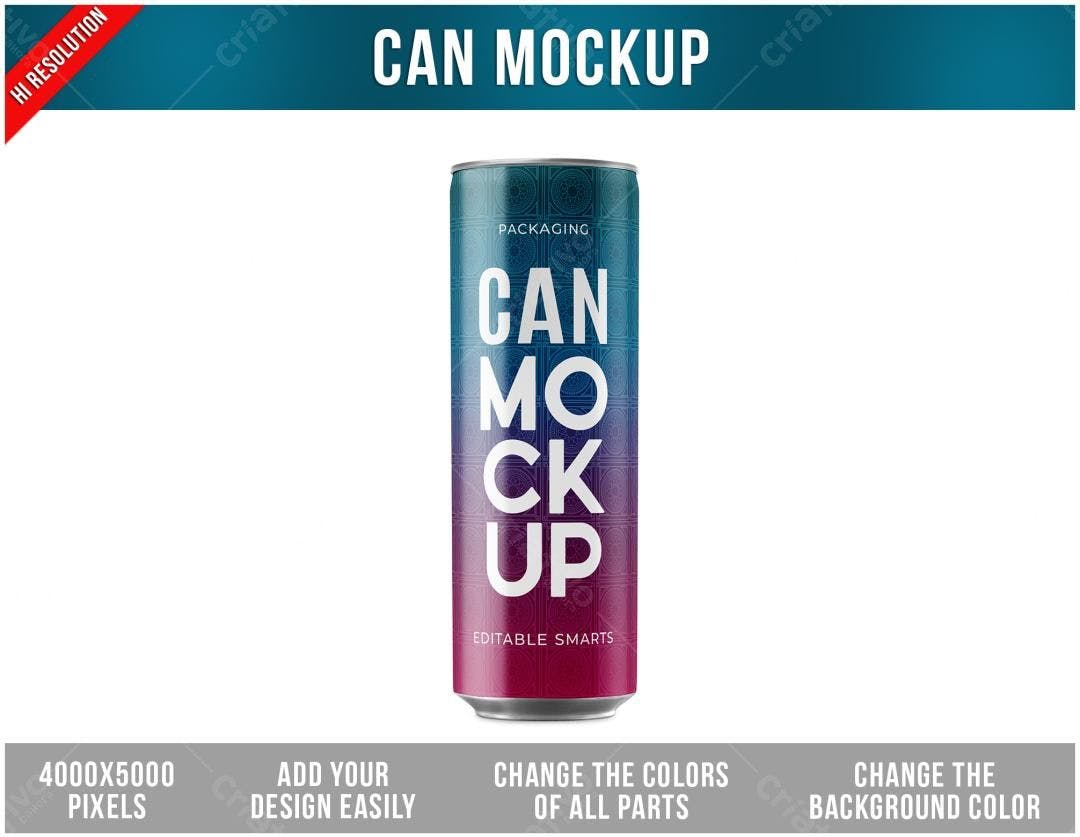 Mockup de Lata de Bebida com Design Moderno