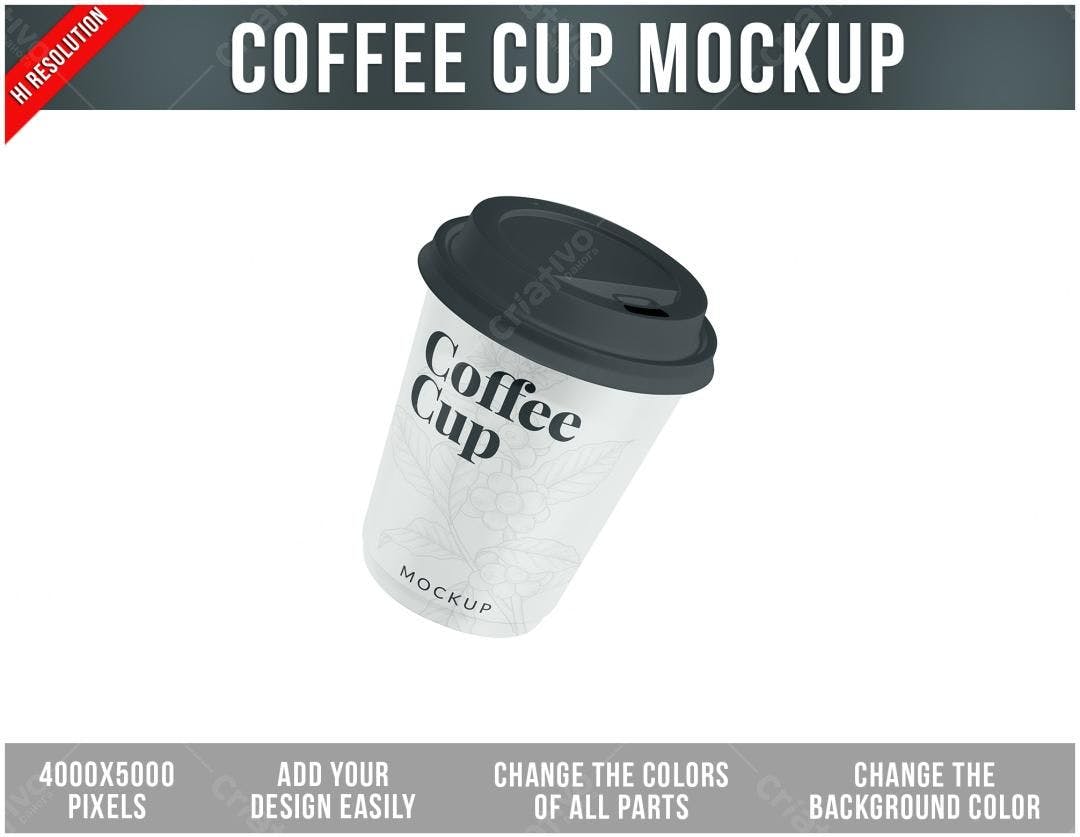 Mockup de Copo de Café Realista: Design Minimalista