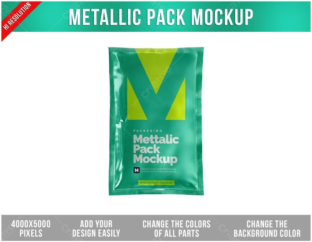 Mockup Embalagem Metálica Verde e Amarela