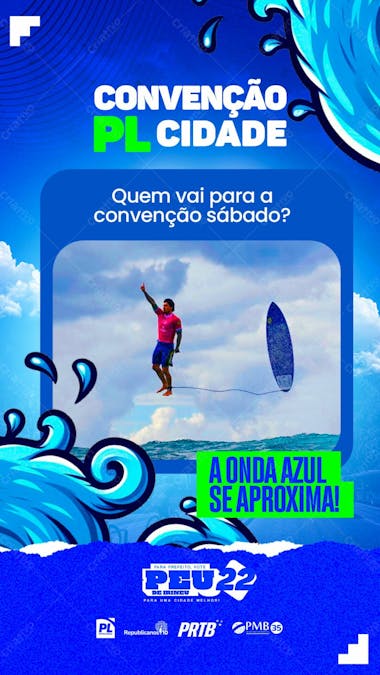 Flyer político quem vai pra convenção gabriel medina prefeito vereador stories psd editável