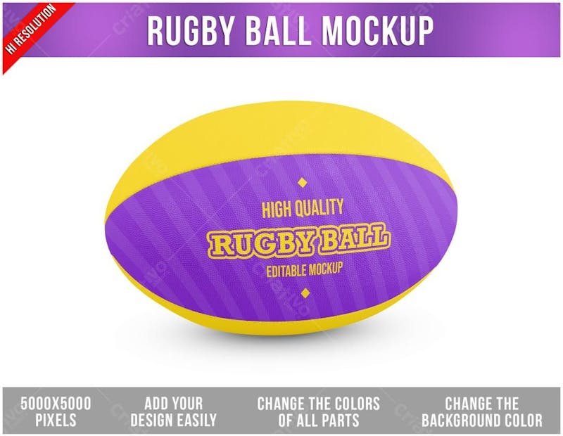 Bola de rugby mockup