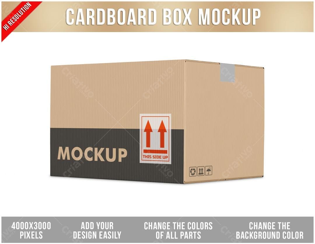 Mockup Caixa de Papelão Realista para E-commerce