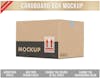 Cardboard box editable psd mockup