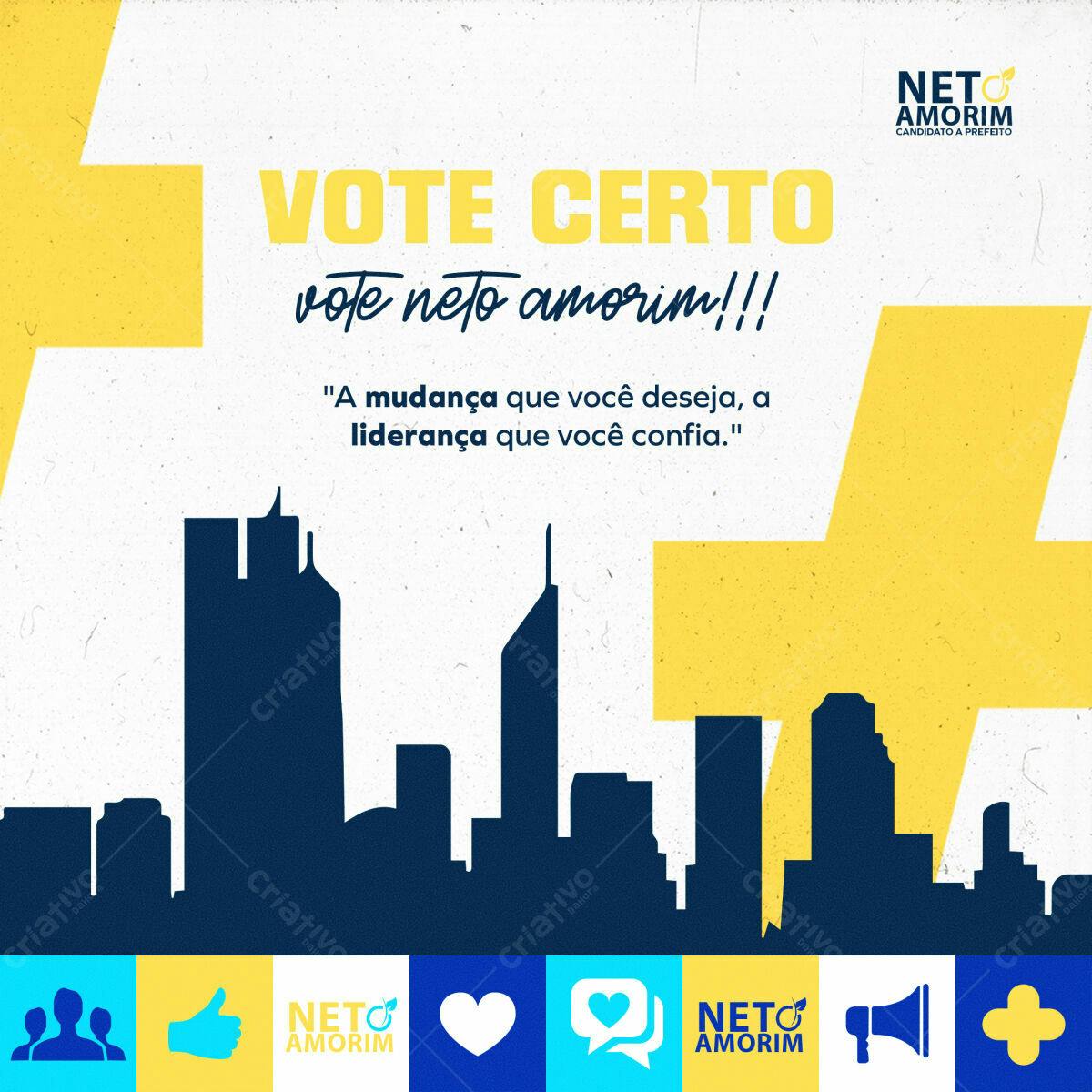 Flyer Eleições PSD Editável para Campanha Política