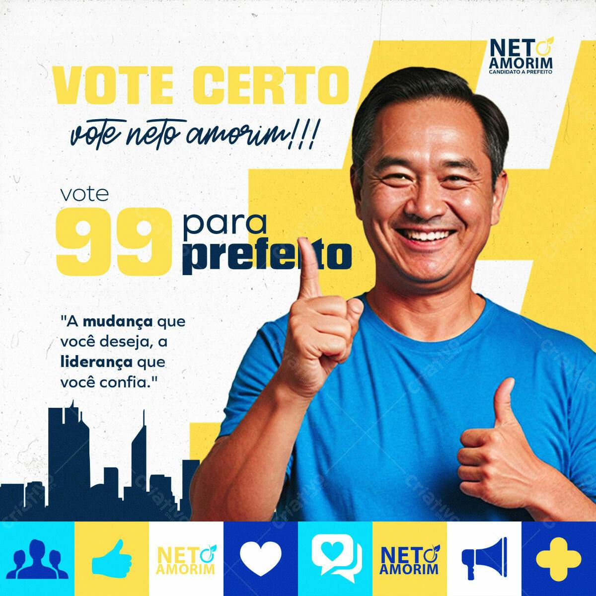 Material de Campanha Política PSD para Prefeito Editável