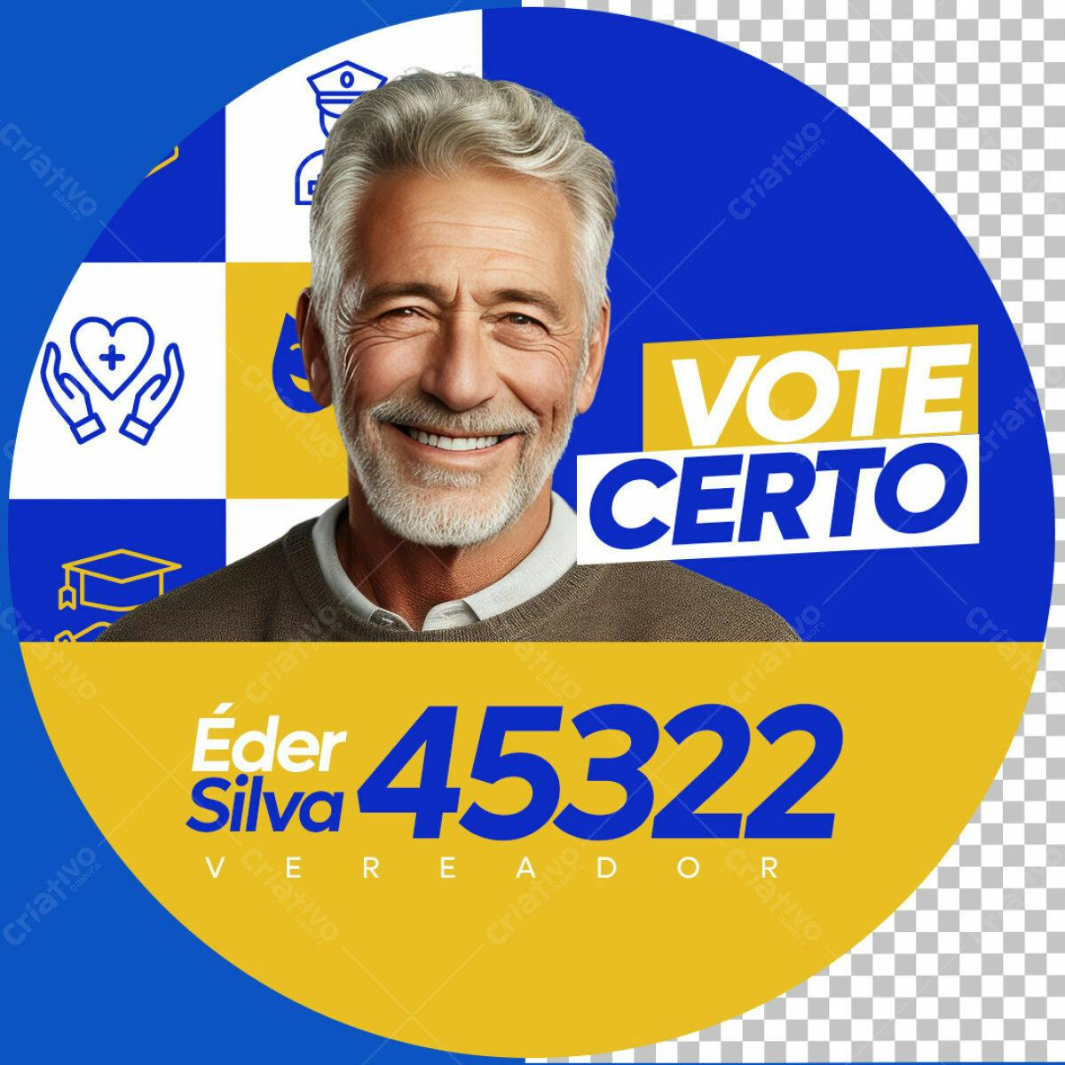 Botão de Campanha Eleitoral PSD Editável