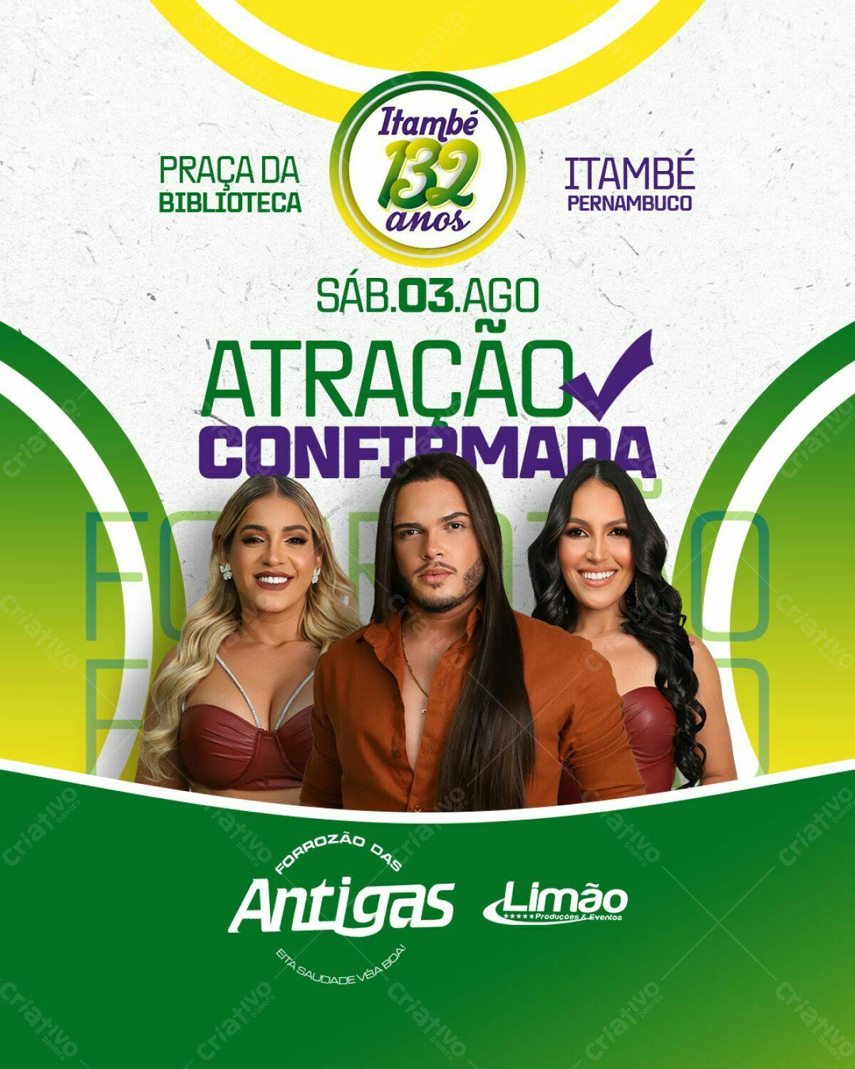Flyer Festa de 132 Anos de Itambé PSD Editável