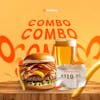 Editable psd combo mix burger restaurant.