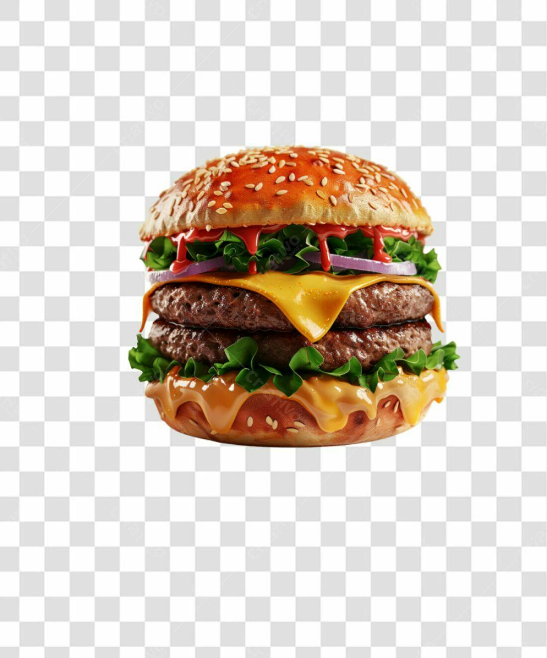 Icone Hambúrguer Duplo PNG com fundo transparente