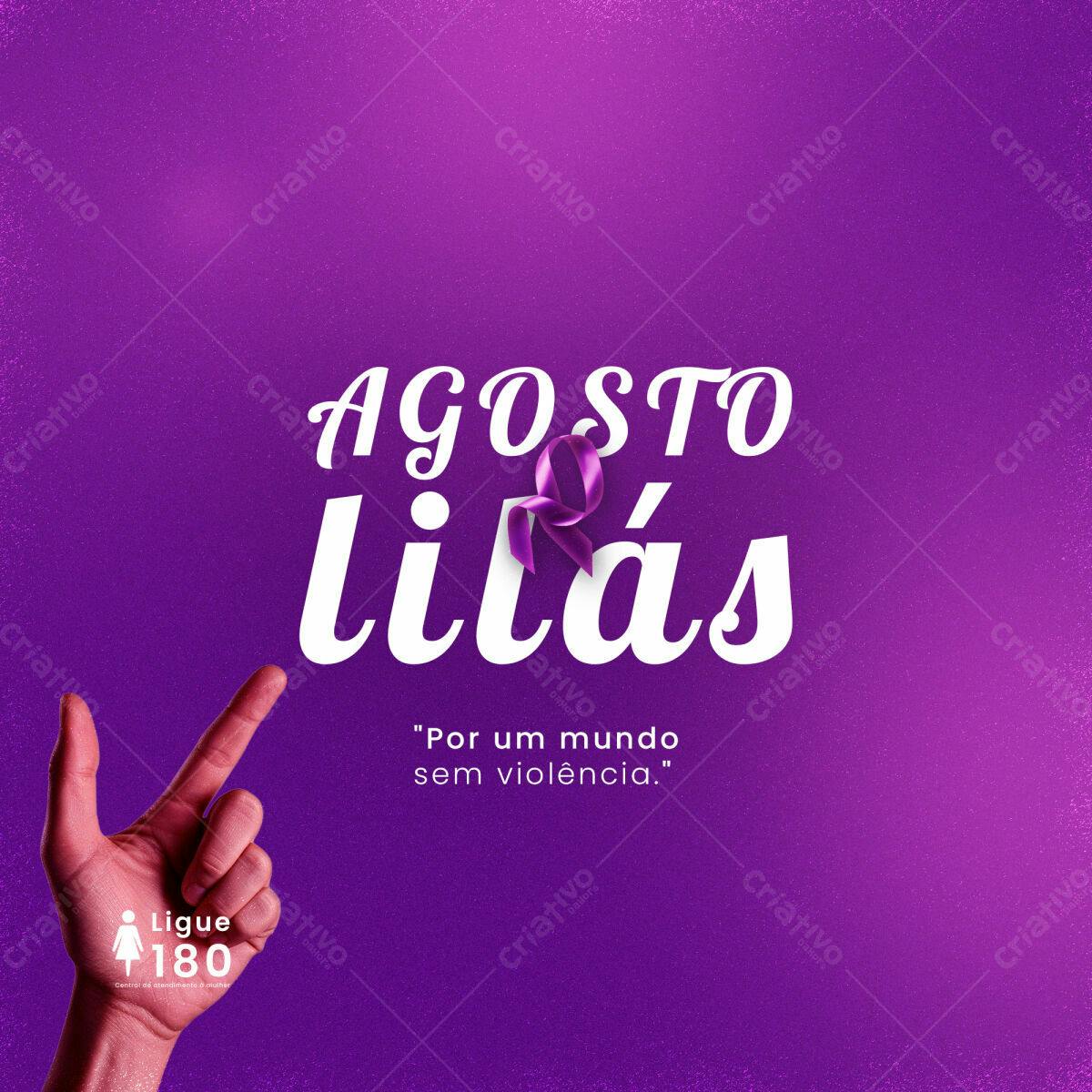 Post para Agosto Lilás PSD Editável