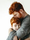 Father's day ai image hug affection bond father son white background isolated