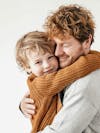 Image, ai, father's day, affection, hug, father, son, white background, isolated