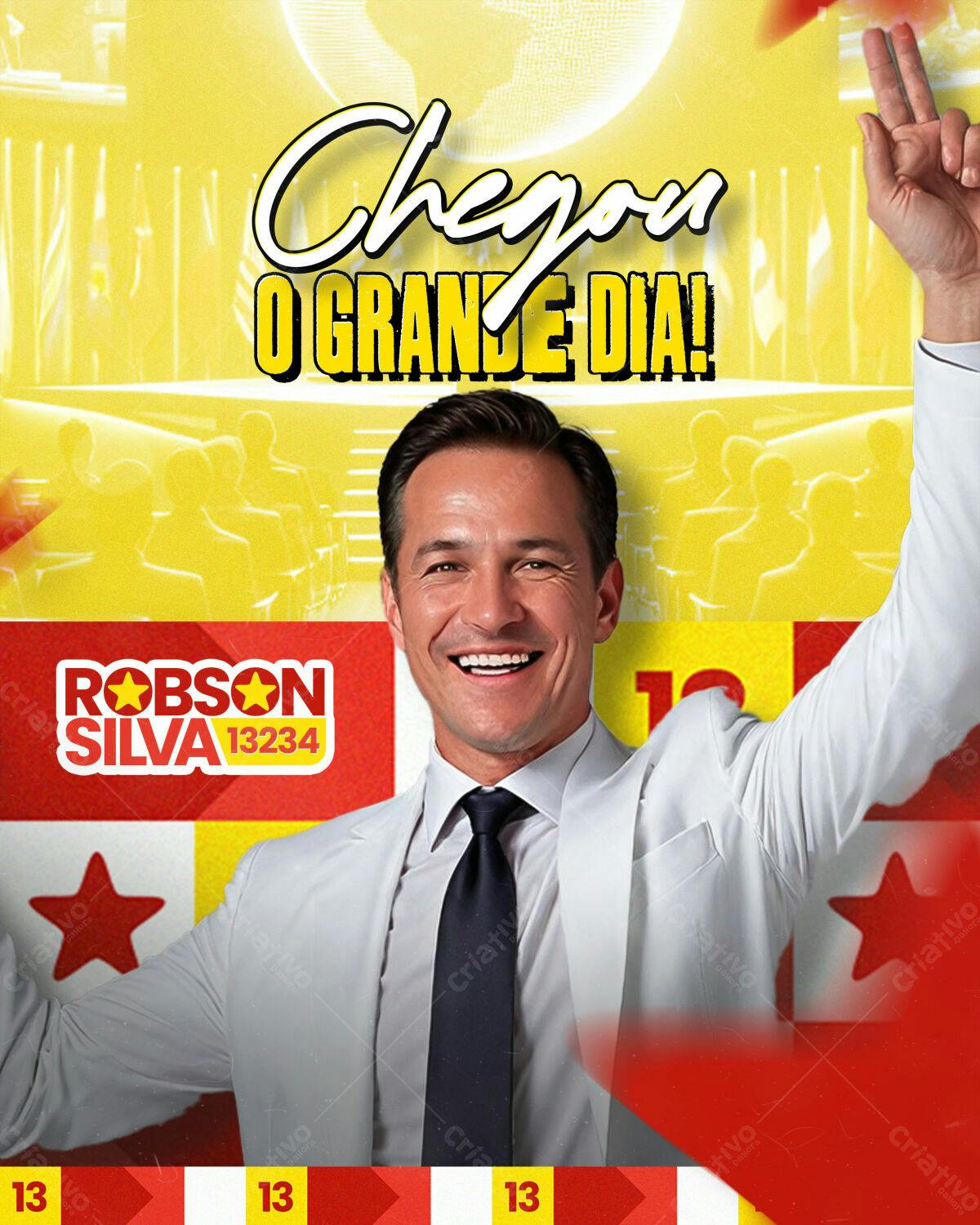 Flyer Eleições Robson Silva PSD Editável