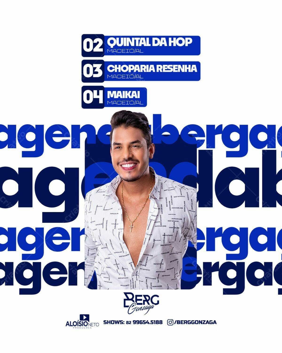 Flyer para Show de Berg Gonzaga PSD Editável