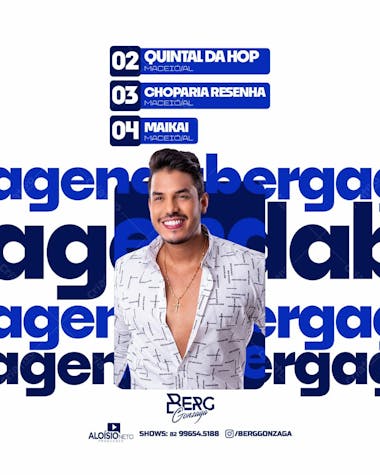 Agenda semanal agosto berg gonzaga (feed e stories)