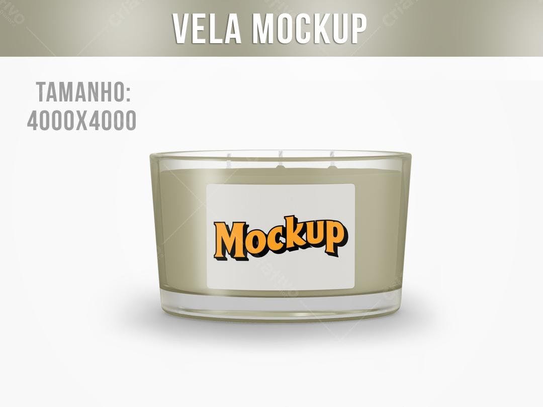 Mockup de Vela em Pote de Vidro - Design Minimalista